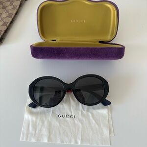 Gucci Black Oval Luxury Sunglasses